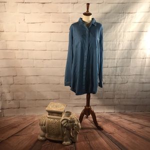 Lulus Chambray Mini Shirt Dress